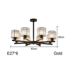 Round Black Chandelier Geometric LED Indoor Hanging Lighting For Modern Minimalist Living Room