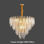 Gold Metal Chain LED Pendant Lights for Modern Luxury Living Room