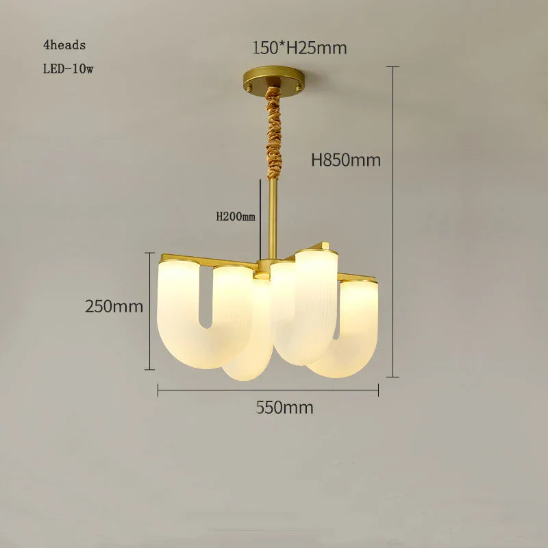 U-Shaped Milk White PE Pendant Lamp for Children's Bedroom and Living Room