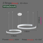 Modern Nordic Ring Chandelier LED Round Ceiling Light Pendant Lamps