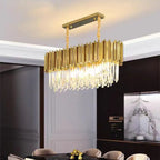 Crystal LED Pendant Lights: Luxury Gold Plating Metal Hanging Lamp for Living, Dining, Bedroom