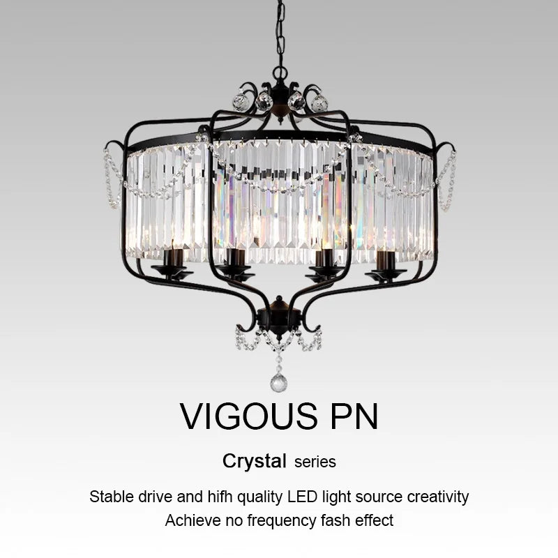 Modern LED Crystal Iron Art Chandelier for Luxury Living Spaces