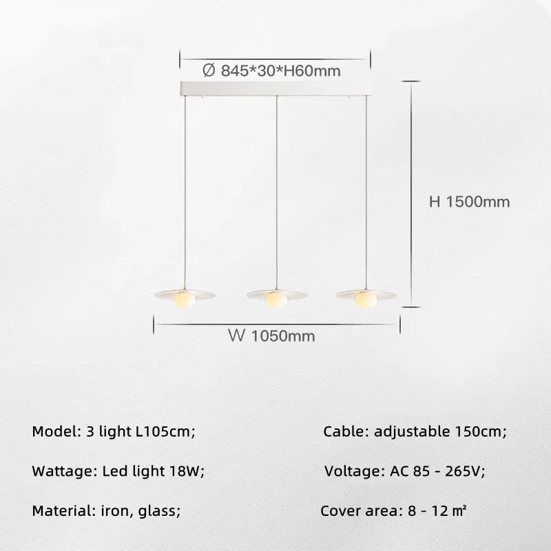Nordic White Iron LED Chandelier with Hanging Pendant Lighting