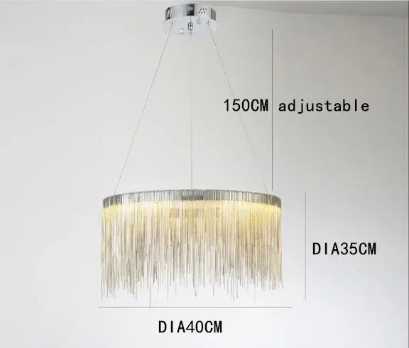 Tassel Chain LED Chandelier for Modern Living Room and Dining Room