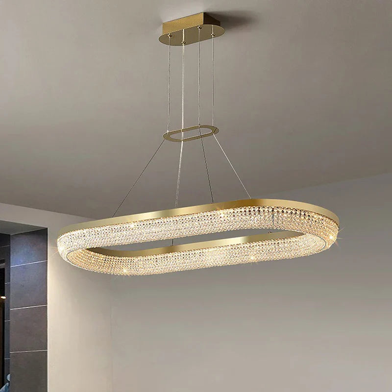 Nordic Crystal LED Ceiling Chandelier for Dining Room Kitchen Living Room