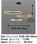 Black Acrylic LED Pendant Light for Modern Home Decor