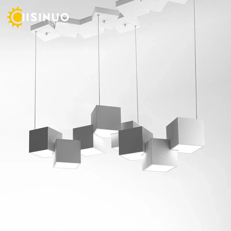 LED Cube Chandelier for Living, Kitchen, Dining Room Lighting