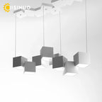 LED Cube Chandelier for Living, Kitchen, Dining Room Lighting
