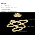 Crystal Ceiling Pendant Light Chandelier Modern Living Room Bedroom Decor