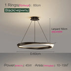 Modern Minimalist Ring Chandelier for Living Room, Bedroom, and Restaurant