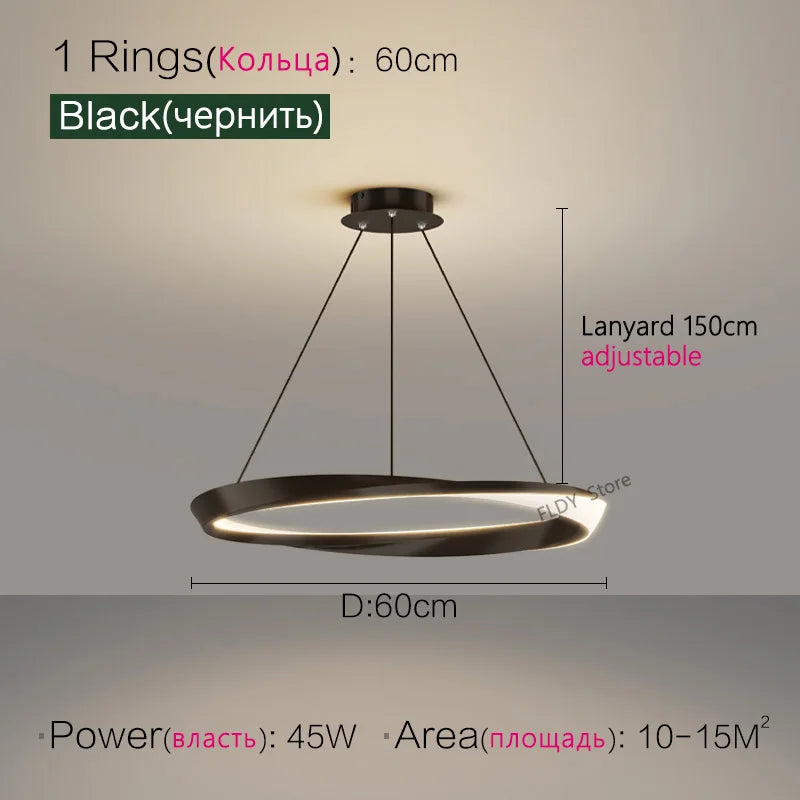 Modern Minimalist Ring Chandelier for Living Room, Bedroom, and Restaurant