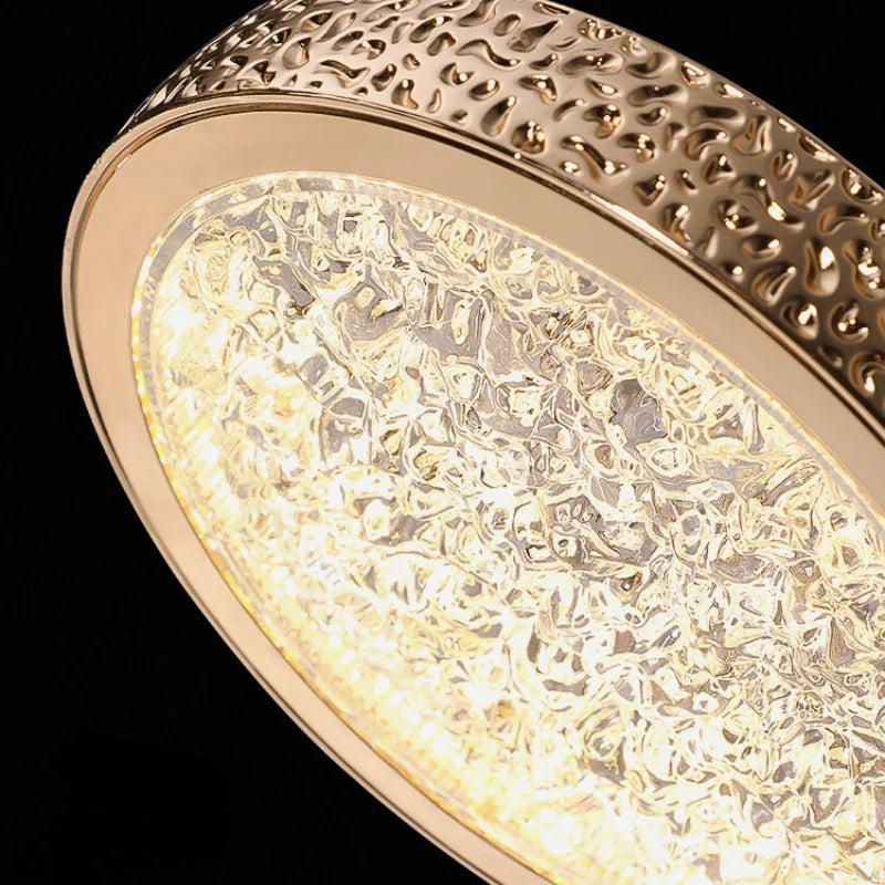 Crystal Ring Pendant Light - Rotatable Luxury Chandelier for Bedroom Decor