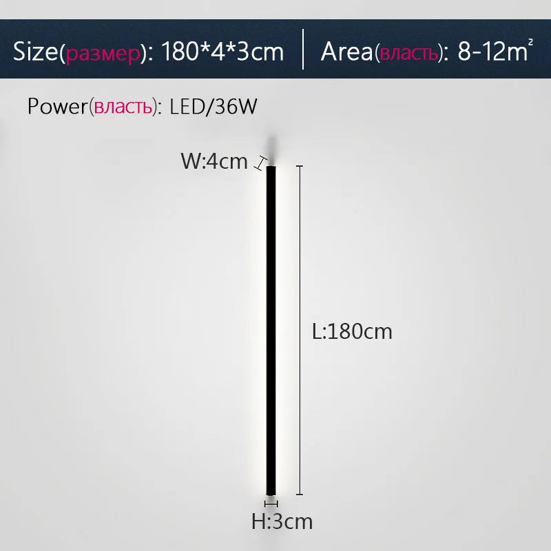 Elegant Black LED Wall Lamp for Bedroom, Living Room, Aisle, Sofa, & Ceiling