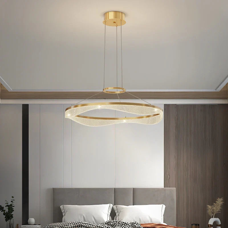 Acrylic Living Room Chandelier Pendant Light Fixture_LED Hanging Lamp