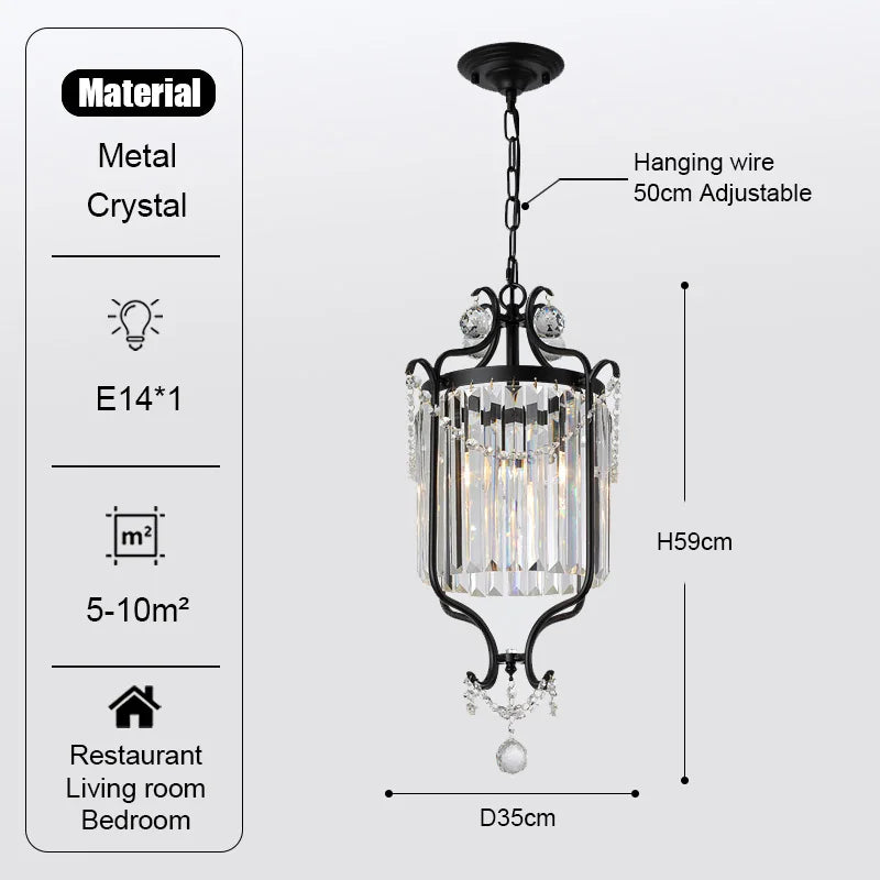 Modern LED Crystal Iron Art Chandelier for Luxury Living Spaces