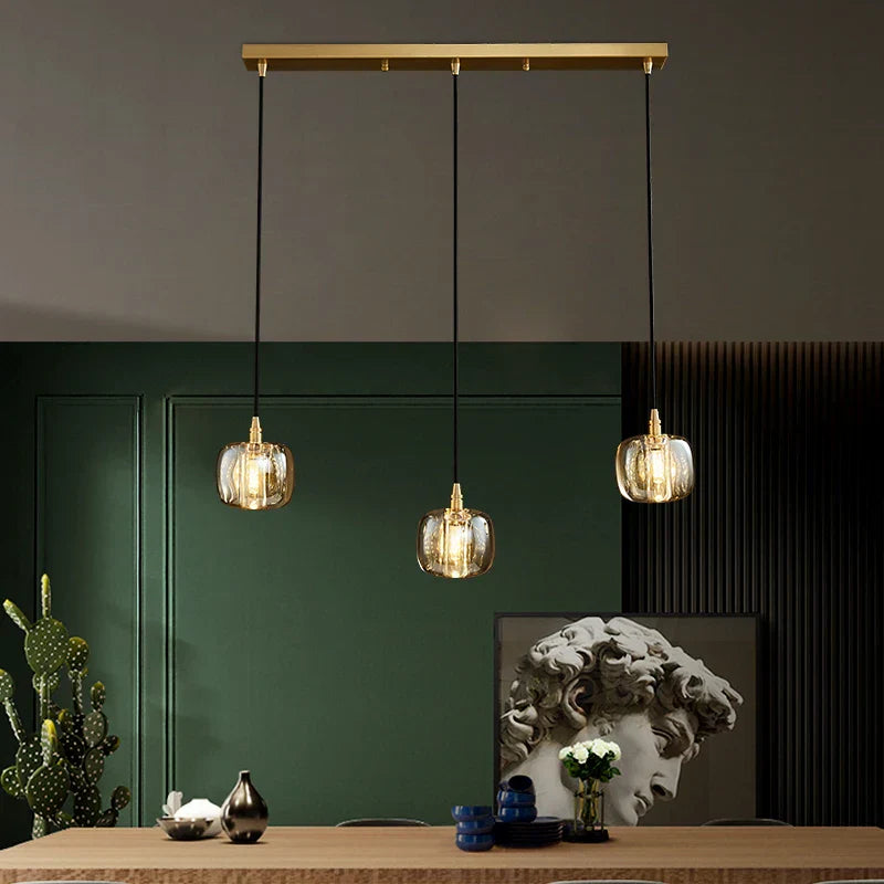 Elegant Rotating Staircase Pendant Lamp with Double Hollow Design