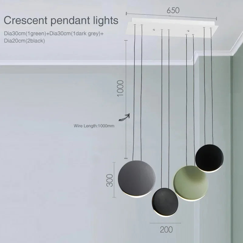 Crescent Moon Chandelier for Dining Room, Coffee Shop, Kitchen Island, and Bar