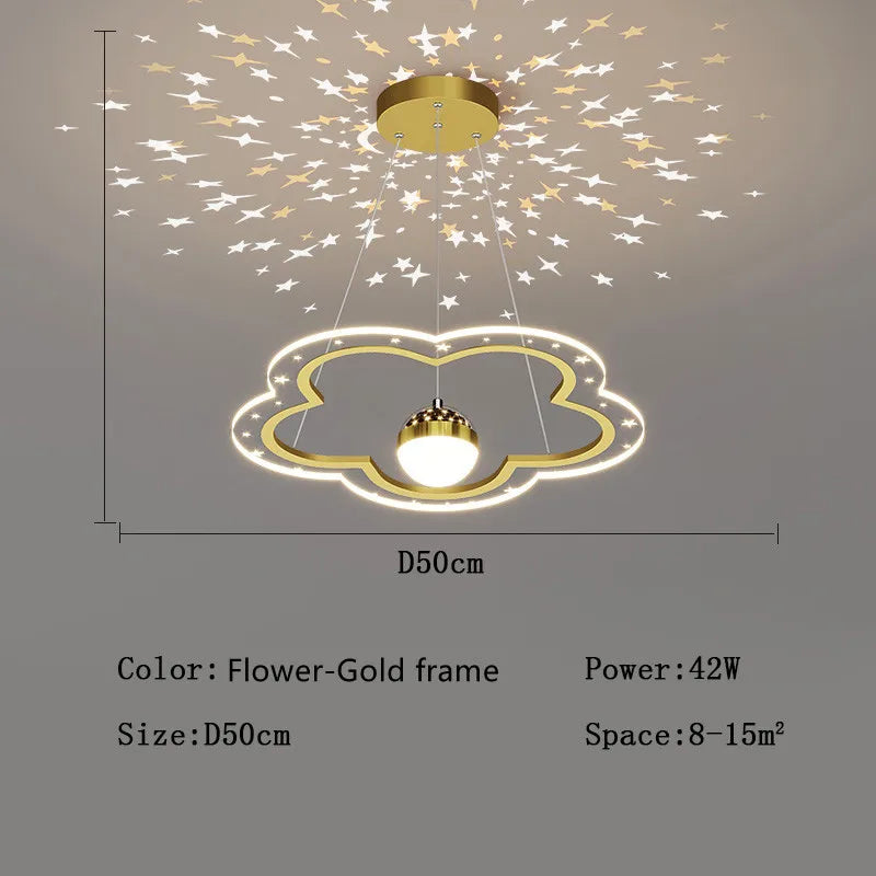 LED Star Chandelier: Kids Room Lighting Fixture for Bedroom & Study Room