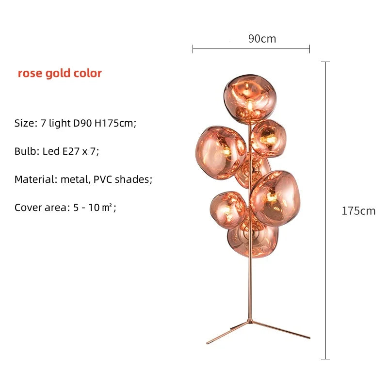 Nordic 7-Light E27 LED Floor Lamp for Living Room Decor