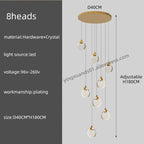 Crystal Chandelier Pendant Light for Luxury Staircase
