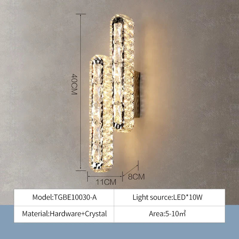 Crystal Chandelier Lights for Living Dining Bedroom LED Dimmable Lustre Lighting