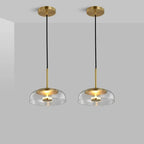 Glass Pendant LED Light Fixture - Modern Minimalist Hanging Lamp for Dining Room
