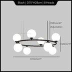 White Glass Ball Chandelier Modern Nordic Ceiling Lamp LED Minimalist Pendant Light