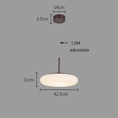 Modern White LED Circular Pendant Light for Restaurant, Coffee Shop, and Study