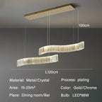 Crystal Pendant LED Chandelier for Luxurious Dining, Kitchen, and Villa Decor