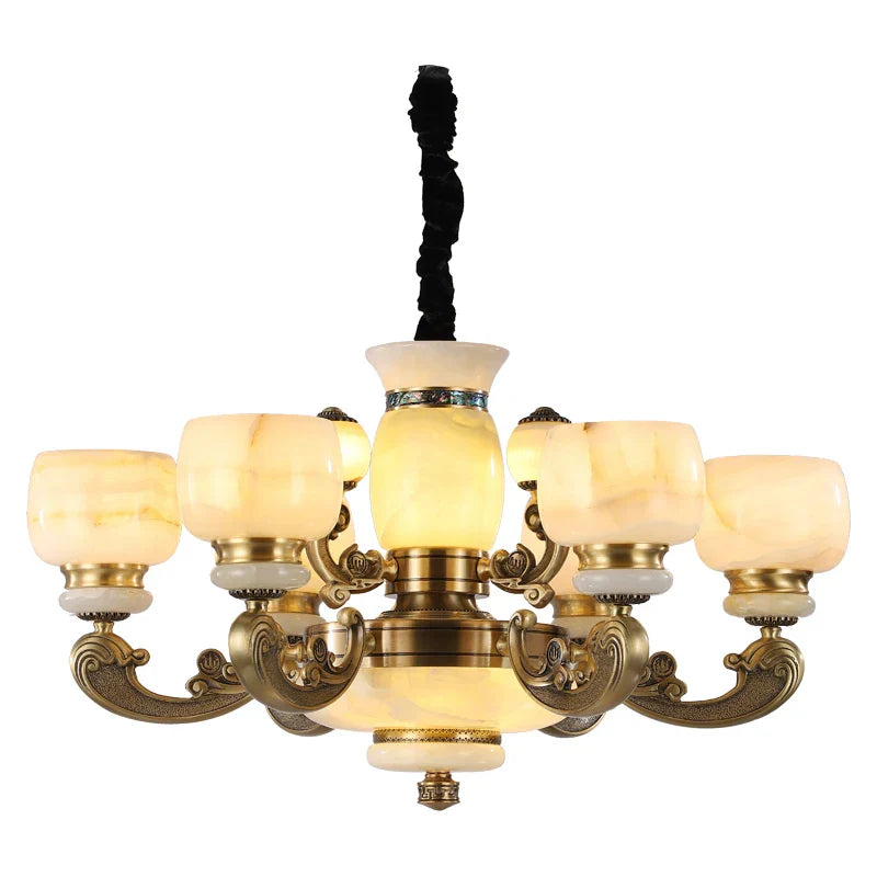 Luxury Copper Marble Chandelier: Brighten Your Home with Elegant Chinese Wind Style