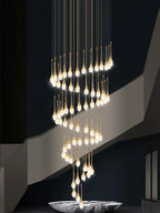 Crystal Bubble Chandelier for Duplex Living Room, Rotating Staircase, Villa Lobby