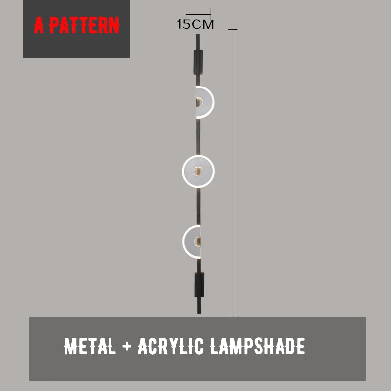 LED Marble Wall Lights - Black Metal Sconces for Living Room, Stairs & Aisle