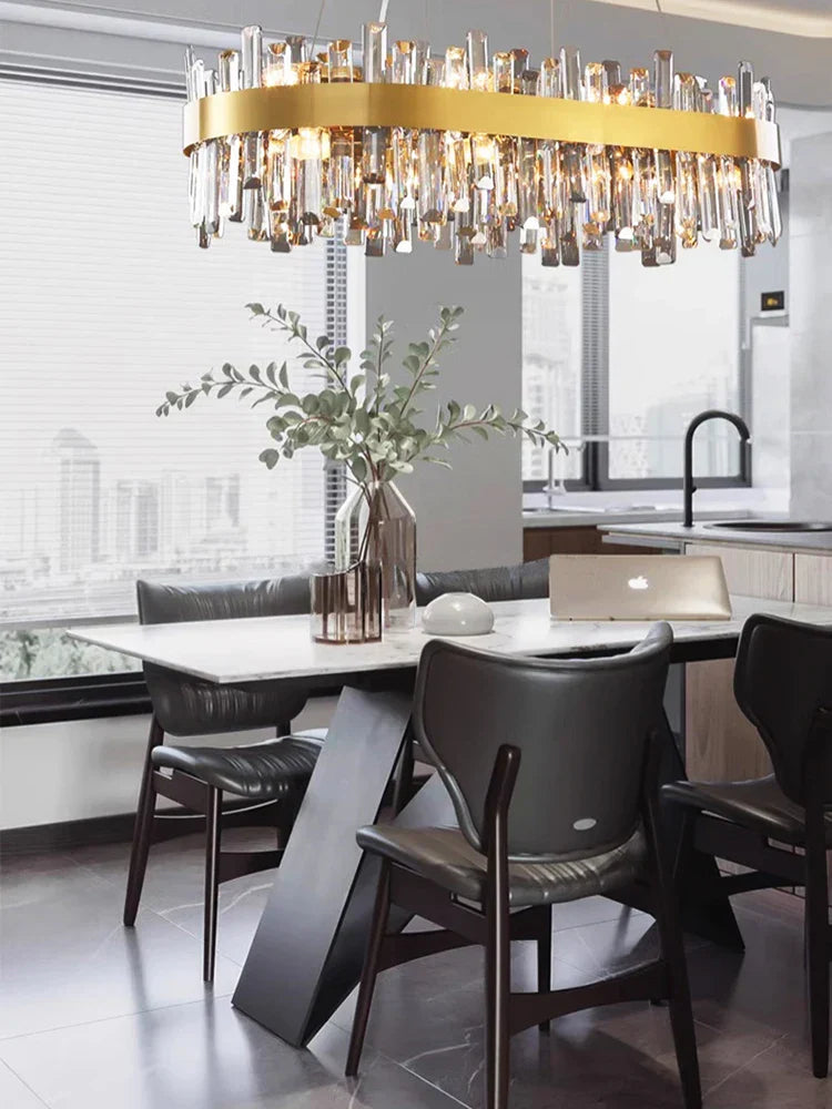 Crystal LED Pendant Light Chandelier for Living Dining Bedroom Luxe Decor