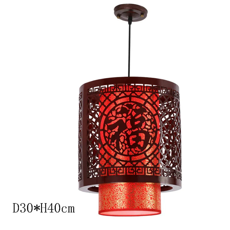 Antique Wood Pendant Lights for Dining Room, LED Living Room Decor Lighting Fixtures