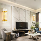 Gold Crystal Wall Lights: Elegant LED Sconce for Bedroom, Living Room & Bathroom