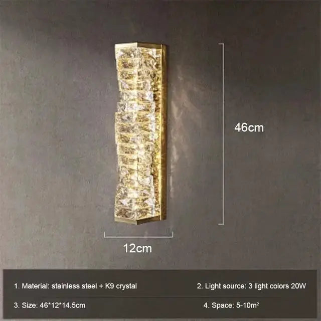 Luster Crystal Wall Sconces: Modern Elegant Glass Wall Light Fixtures