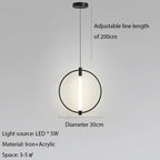 LED Circle Pendant Lights in Gold/Black for Home Decor Lighting