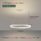 Modern Minimalist Ring Chandelier for Living Room, Bedroom, and Restaurant