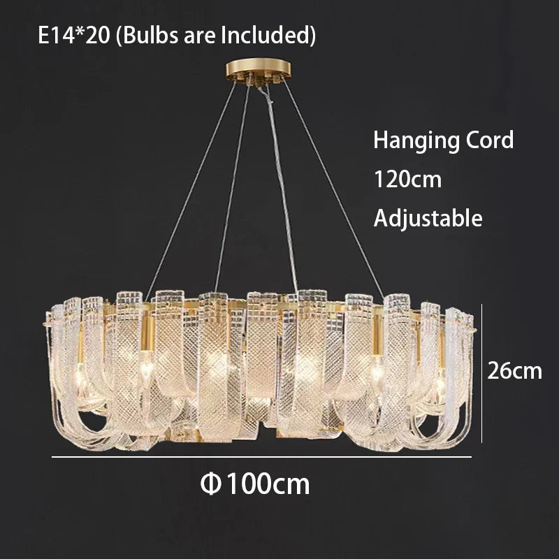 Dimmable LED Copper Ceiling Chandelier for Luxurious Living Room Lighting