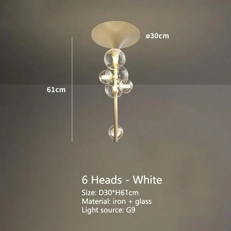 LED Bubble Chandelier Clear Glass Ball Pendant Lamp for Dining Room & Bar