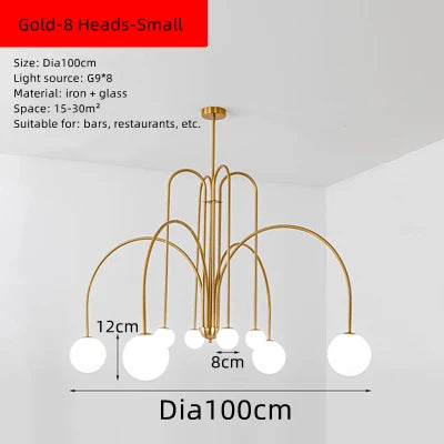 Milky White Glass Ball Ceiling Chandelier for Home Decor