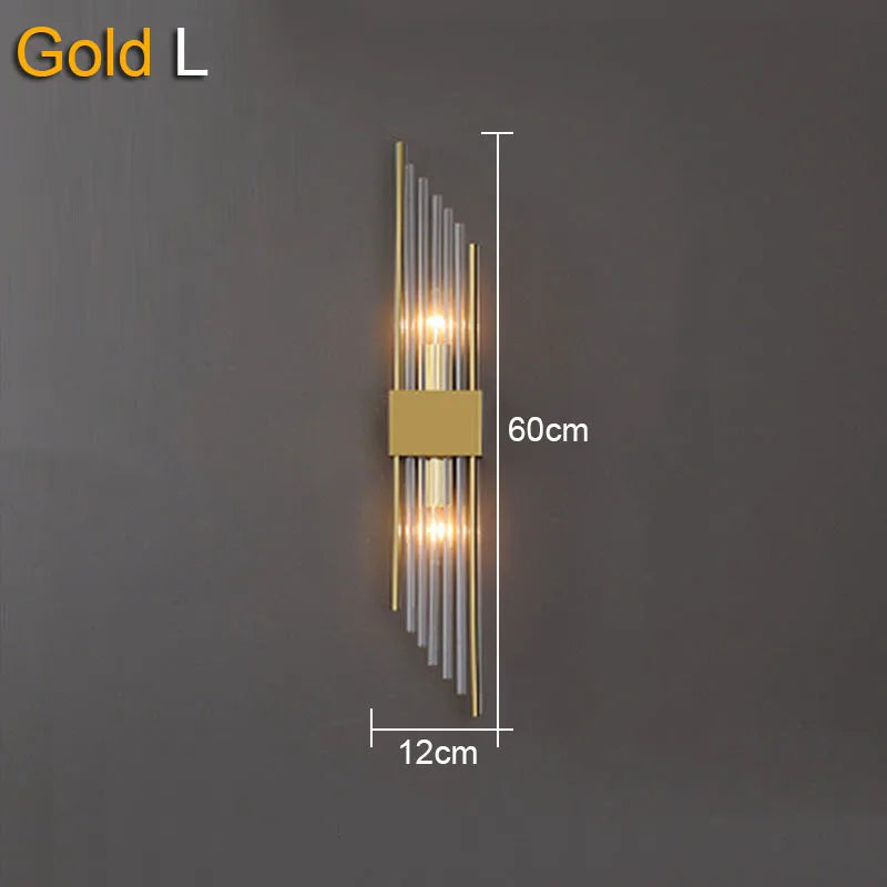 Crystal Wall Lamp: Elegant LED Indoor Lighting for Living Room, Bedroom, Hotel, and TV Background