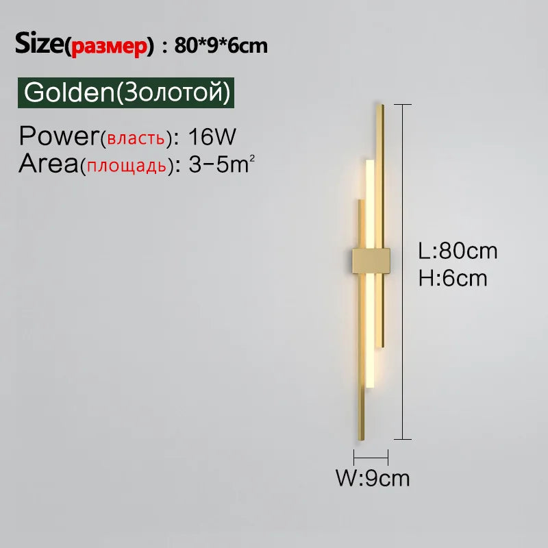 LED Grille Living Room Sofa TV Wall Lamp Strip, Minimalist Modern Bedroom Bedside Lighting