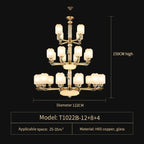 Copper Jade Chandelier: Elegant Wind Light for Living Room, Restaurant, or Tea Room