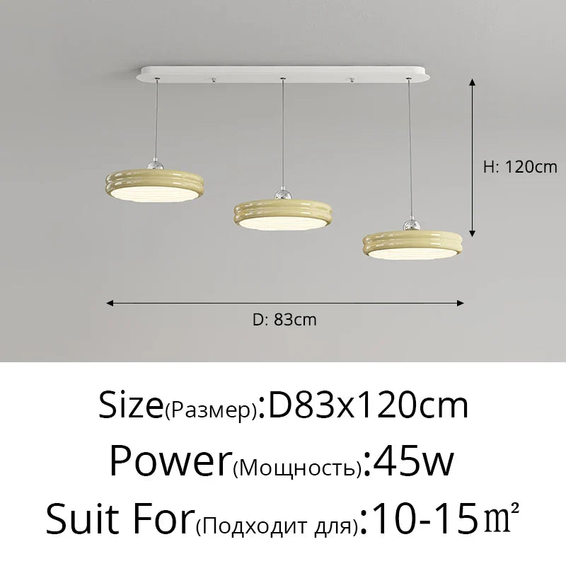 Circular Modern Chandelier Pendant Light Dimmable Indoor Lamp for Dining & Kitchen Island