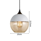 Wood Color Glass LED Pendant Light for Bedroom Dinning Living Room