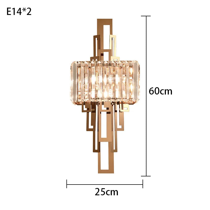 Crystal Wall Lamp: Modern Nordic Indoor Lighting for Living Room, Bedroom, and Staircase