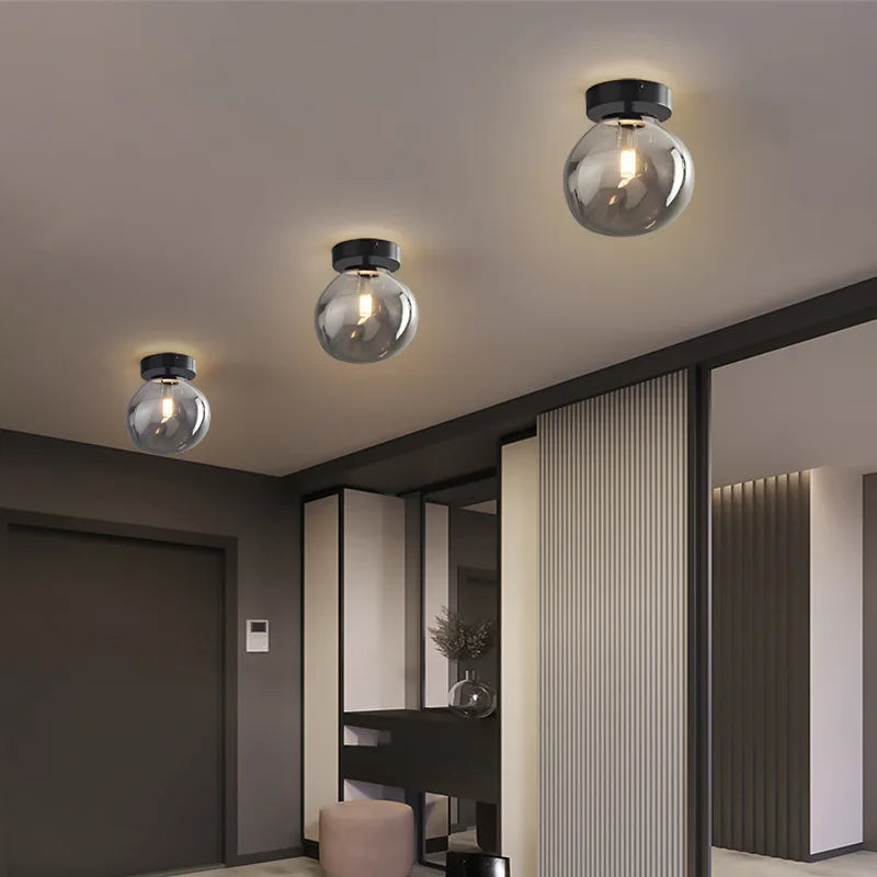 Minimalist Glass LED Ceiling Lamp for Aisle, Living Room, and Corridor