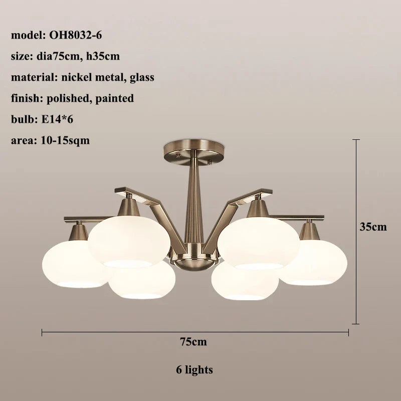 Modern Nickel LED Chandelier Light for Living, Dining, Bedroom - Luminaire