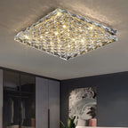 Crystal Square Ceiling Light: Elegant Indoor LED Lighting Fixture for Living Room, Bedroom & Corridor